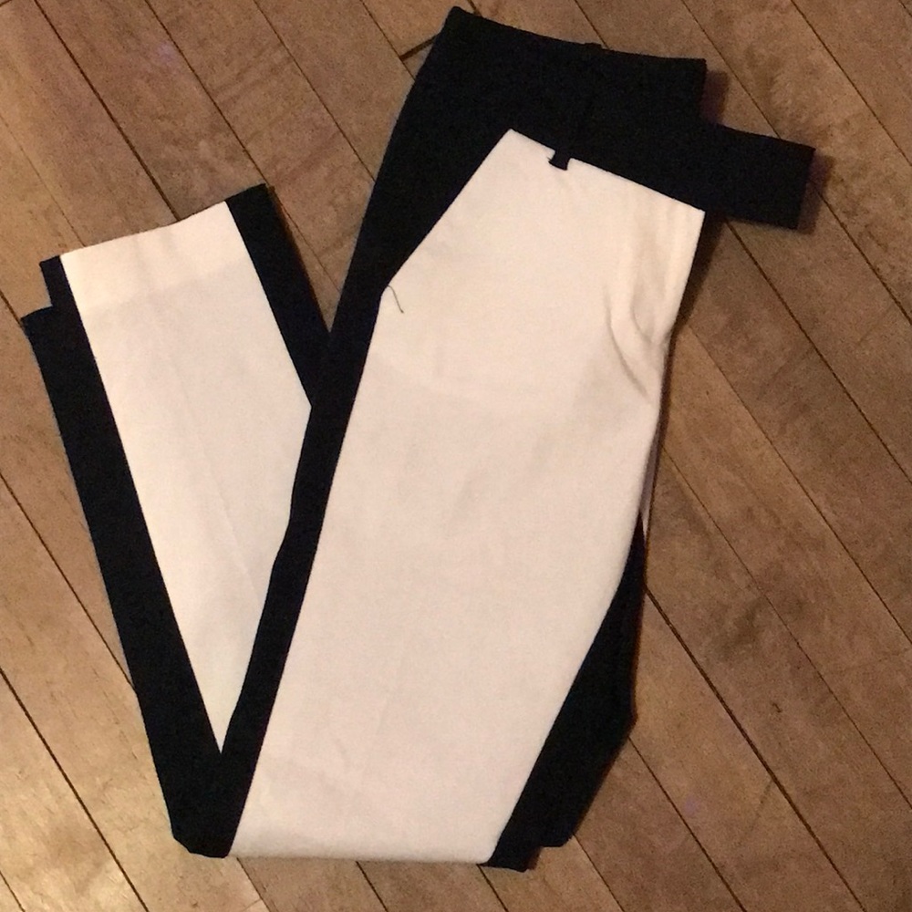 Black and white dress cropped dress trousers